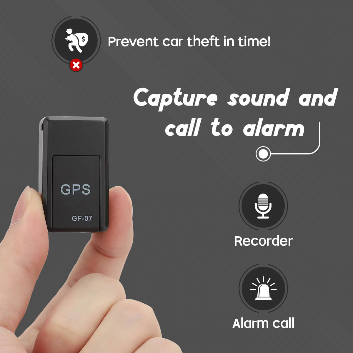 GPS Tracker GF-07 - Portable Mini Hidden Real Time GPS Tracking Device