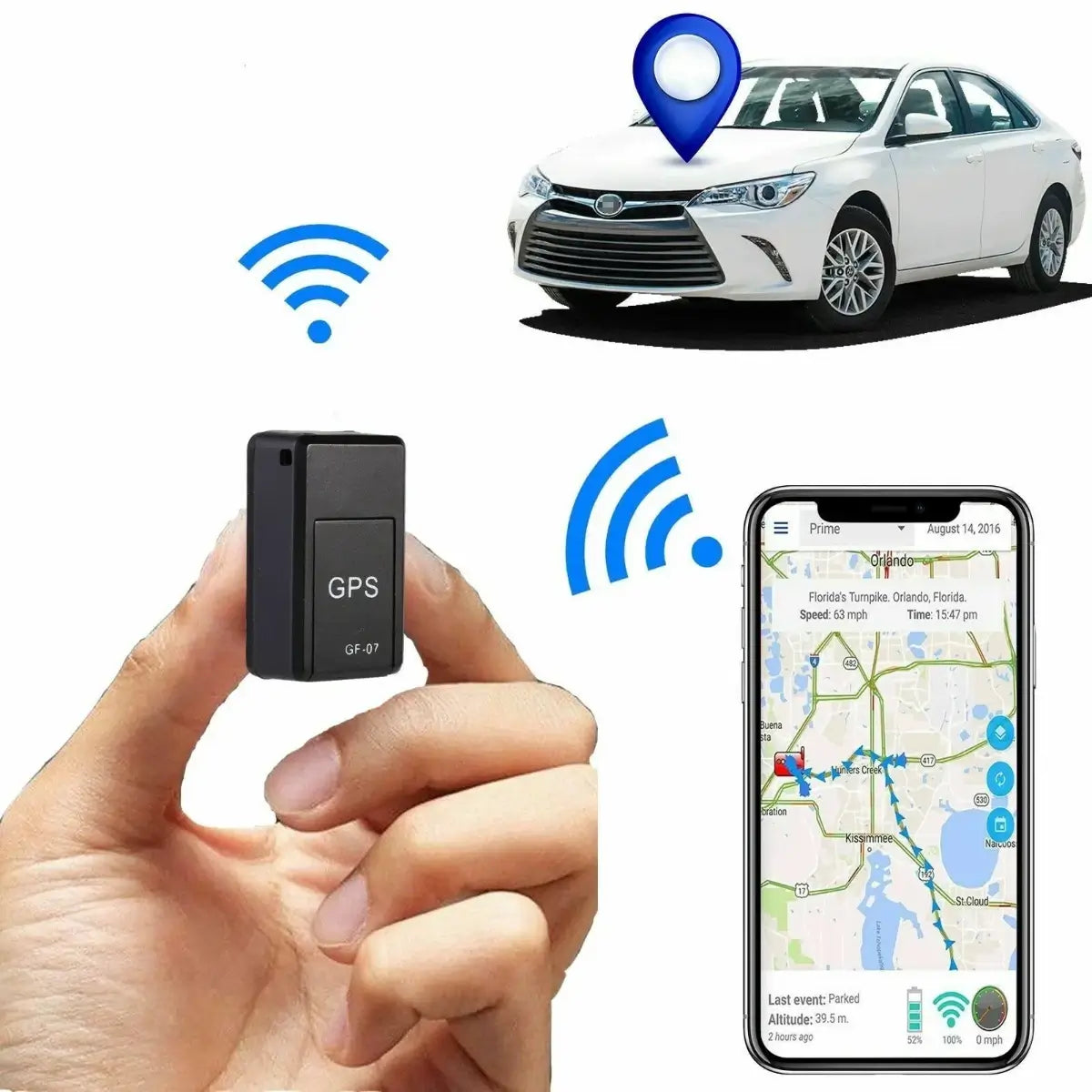 GPS Tracker GF-07 - Portable Mini Hidden Real Time GPS Tracking Device